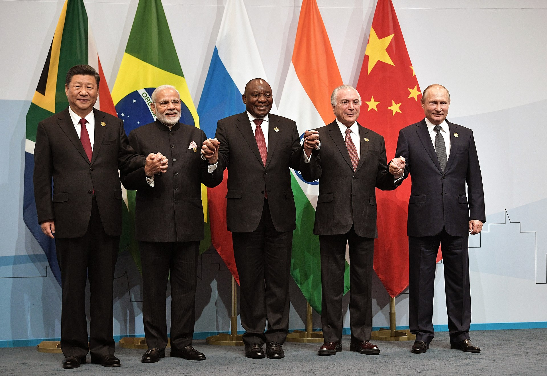 Group photo of BRICS leaders at the 2018 summit