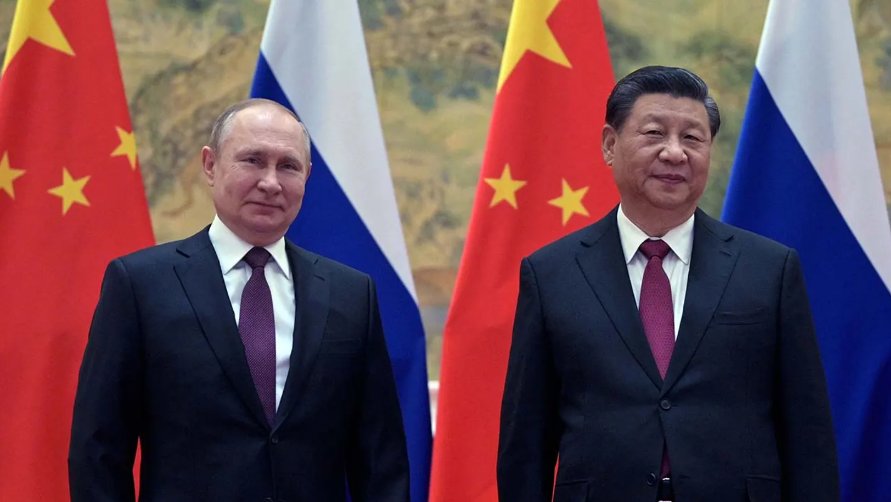 Russian President Vladimir Putin and Chinese President Xi Jinping in Beijing, February 2022
