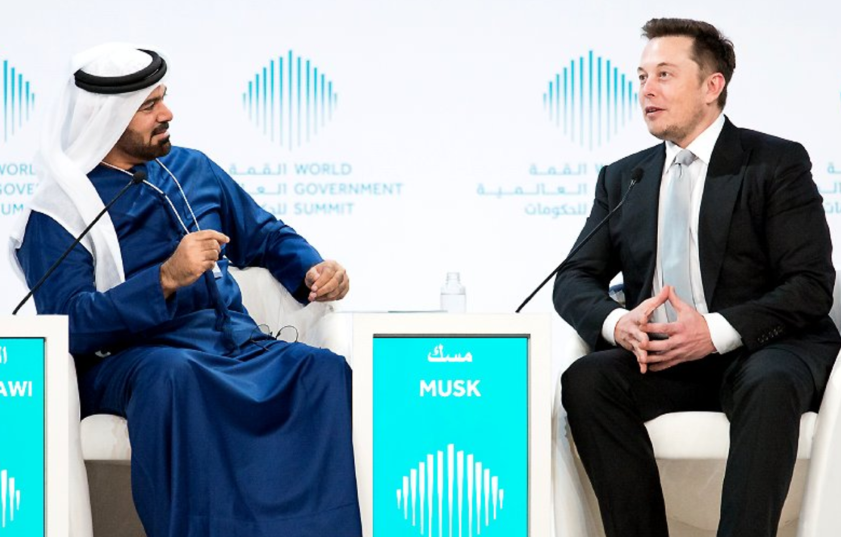 Elon Musk speaking at the World Government Summit in Dubai, 2017