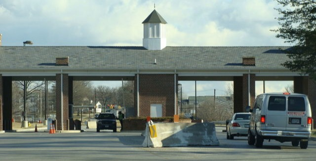 The entrance to Fort Meade, where Project Stargate was based starting in the 1970s.