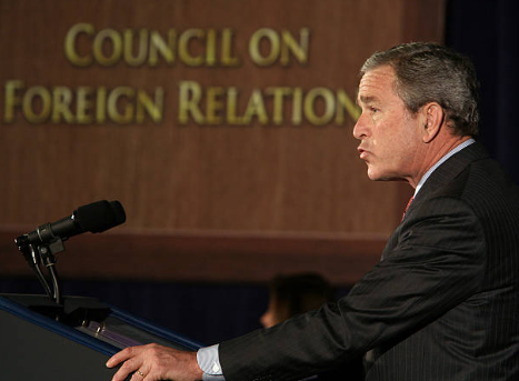 President George W. Bush speaks to the Council on Foreign Relations