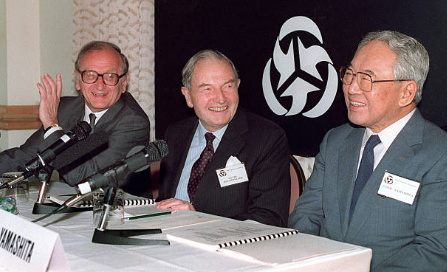 The three chairmen of the Trilateral Commission